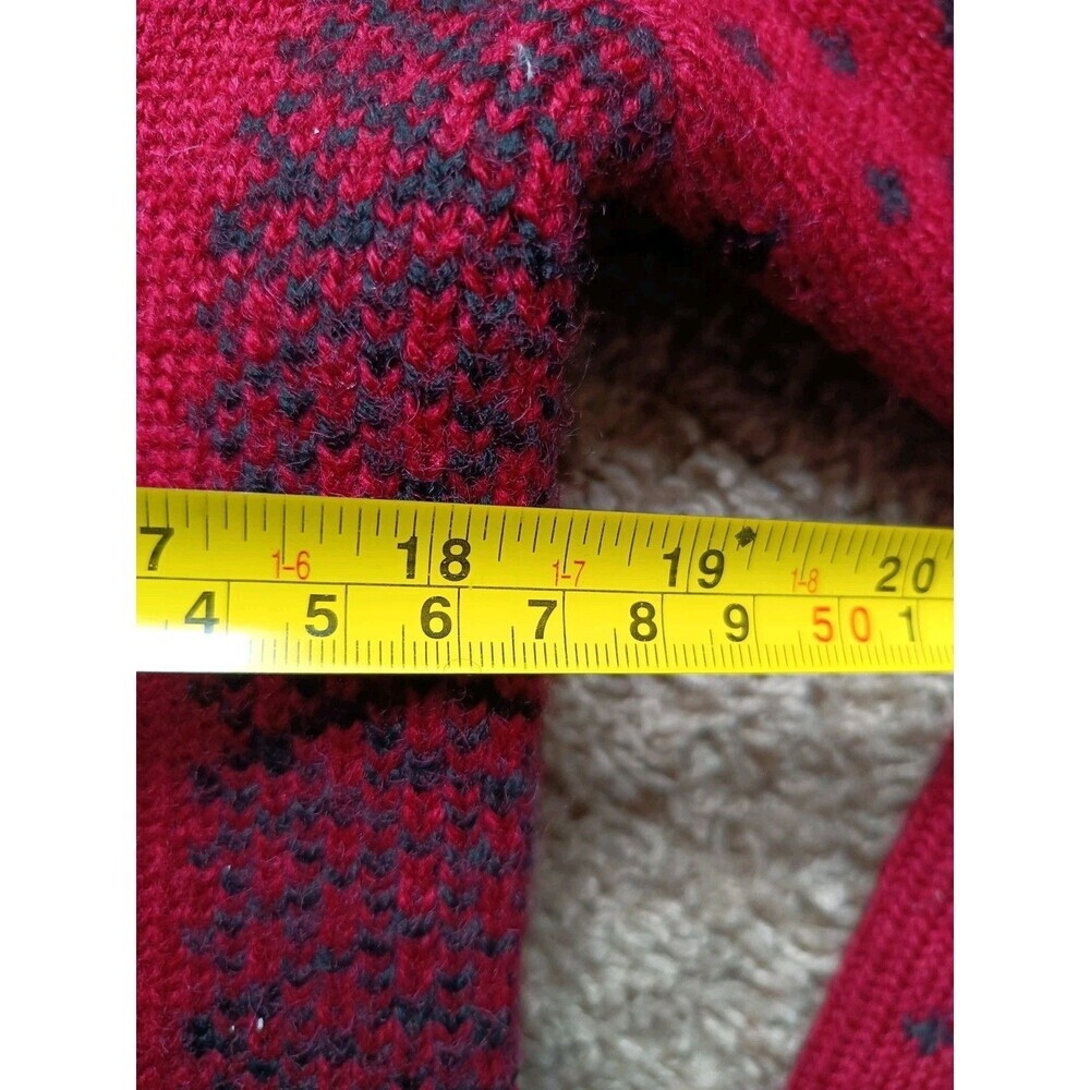 lands End Cardigan Sweater Men's Small Full Zip Wool Red Long Sleeve - Picture 10 of 11
